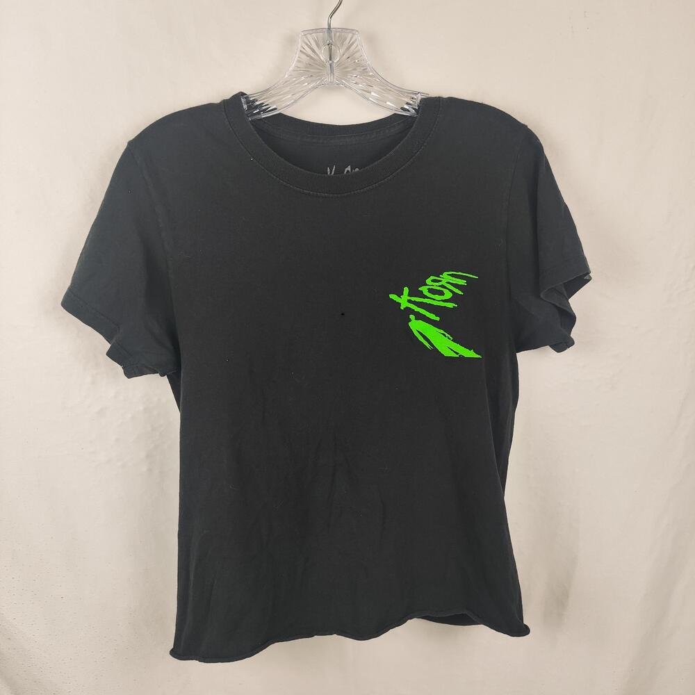 Korn Shirt Mens Small Black Green Graphic Band Tee Rock Music Back Print